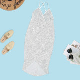 Sexy sequin strap slit dress nightclub dress