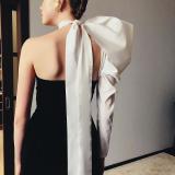 Women One Shoulder Bow Strapless Dress Two-piece Dress Set