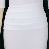 Women's V Neck Chic Bodycon OL Career Africa Plus Size Dress