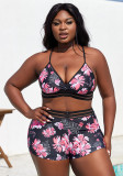 Plus Size Women Sexy Printed Swimwear