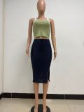 Women Slit Bodycon Sequined Skirt