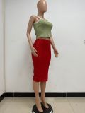 Women Slit Bodycon Sequined Skirt