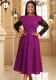 Lace Sleeves High Waist A-Line Dress