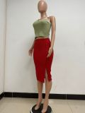 Women Slit Bodycon Sequined Skirt