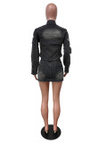 Spring Embroidered Denim Jacket Skirt Suit