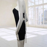Women One Shoulder Bow Strapless Dress Two-piece Dress Set