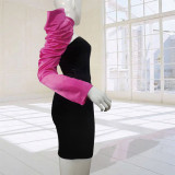 Women One Shoulder Bow Strapless Dress Two-piece Dress Set