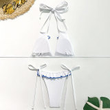 Women Sexy Bikini Solid Strap Two Pieces Swimwear