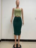 Women Slit Bodycon Sequined Skirt