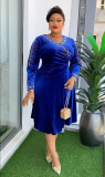 Africa Plus Size Spring And Winter Chic Beaded Evening Dress