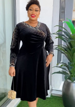 Africa Plus Size Spring And Winter Chic Beaded Evening Dress Africa Plus Size Spring And Winter Chic Beaded Evening Dress