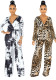 Sexy Fashion Digital Print Long Sleeve V-Neck Jumpsuit