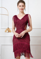 Tassel Sequin Sexy Cocktail Party Dress Tassel Sequin Sexy Cocktail Party Dress