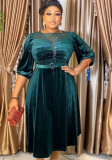Africa Plus Size Spring And Winter Chic Beaded Evening Dress