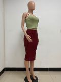 Women Slit Bodycon Sequined Skirt