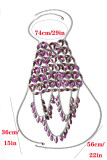 Women Gemstone Hollow Bra Bikini Suspender Belt Chain