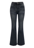 High Waist Slim Fit Stretch Micro Bell Bottom Women's Denim Pants