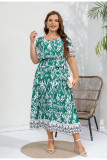 Plus Size Women Elegant V-Neck Dress
