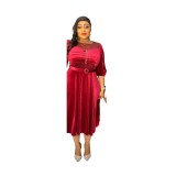 Africa Plus Size Spring And Winter Chic Beaded Evening Dress