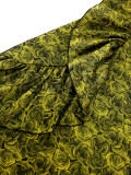 Printed Loose Plus Size Ruffle Edge Women's Dress