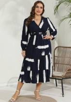 Plus Size Women V-Neck Dress Plus Size Women V-Neck Dress
