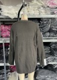 Women Casual Ripped Round Neck Loose Long Sleeve Sweater