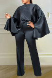 Women stretch Satin long-sleeved cape, two-piece set