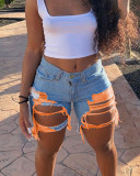 Spring/Summer Women's High Street Ripped Denim Shorts