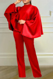 Women stretch Satin long-sleeved cape, two-piece set
