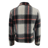 Women Autumn and Winter Plaid Crop Shirt Top