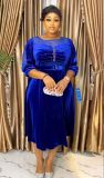 Africa Plus Size Spring And Winter Chic Beaded Evening Dress