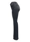 High Waist Slim Fit Stretch Micro Bell Bottom Women's Denim Pants