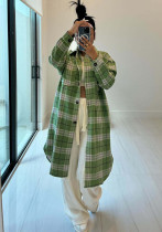 Spring Women's Clothing Fashionable Turndown Collar Pocket Plaid Shirt Spring Women's Clothing Fashionable Turndown Collar Pocket Plaid Shirt