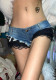 Sexy Low-Waist Lace Patchwork Denim Hot Shorts
