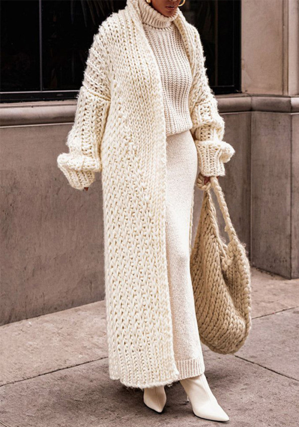 Spring Sweater Cardigan Knitting Loose Long Knitting Shirt Jacket