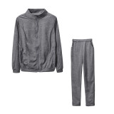 Women Casual Zipper Top and Pant Two-piece Set