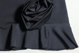Women's Solid Color Sexy Slash Shoulder Sleeveless Low Back Bodycon Casual Trendy Dress