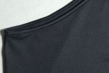 Women's Solid Color Sexy Slash Shoulder Sleeveless Low Back Bodycon Casual Trendy Dress