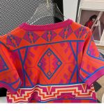 Summer Short Loose Contrasting Color Trendyknitting Top Short-Sleeved T-Shirt