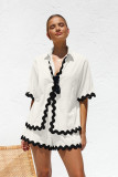 Women Shirt Casual Two Piece Set
