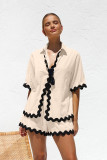Women Shirt Casual Two Piece Set