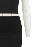 Women's Solid Color Round Neck Sleeveless Top and Long Skirt Two Piece Set