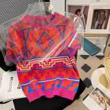 Summer Short Loose Contrasting Color Trendyknitting Top Short-Sleeved T-Shirt