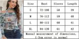 Women Lace Off Shoulder Long Sleeve Sexy Newspaper Print Top