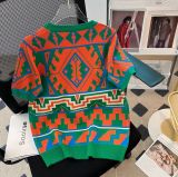 Summer Short Loose Contrasting Color Trendyknitting Top Short-Sleeved T-Shirt