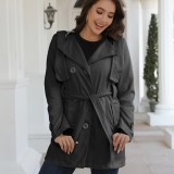 Women plaid hooded jacket