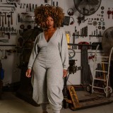 Women Ribbed Solid Patchwork Jumpsuit