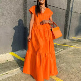 Plus Size Women Summer Sexy Short Sleeve Dress