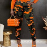 Women camouflage print trousers
