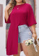 Plus Size Women Summer Round Neck Loose T-Shirt Top